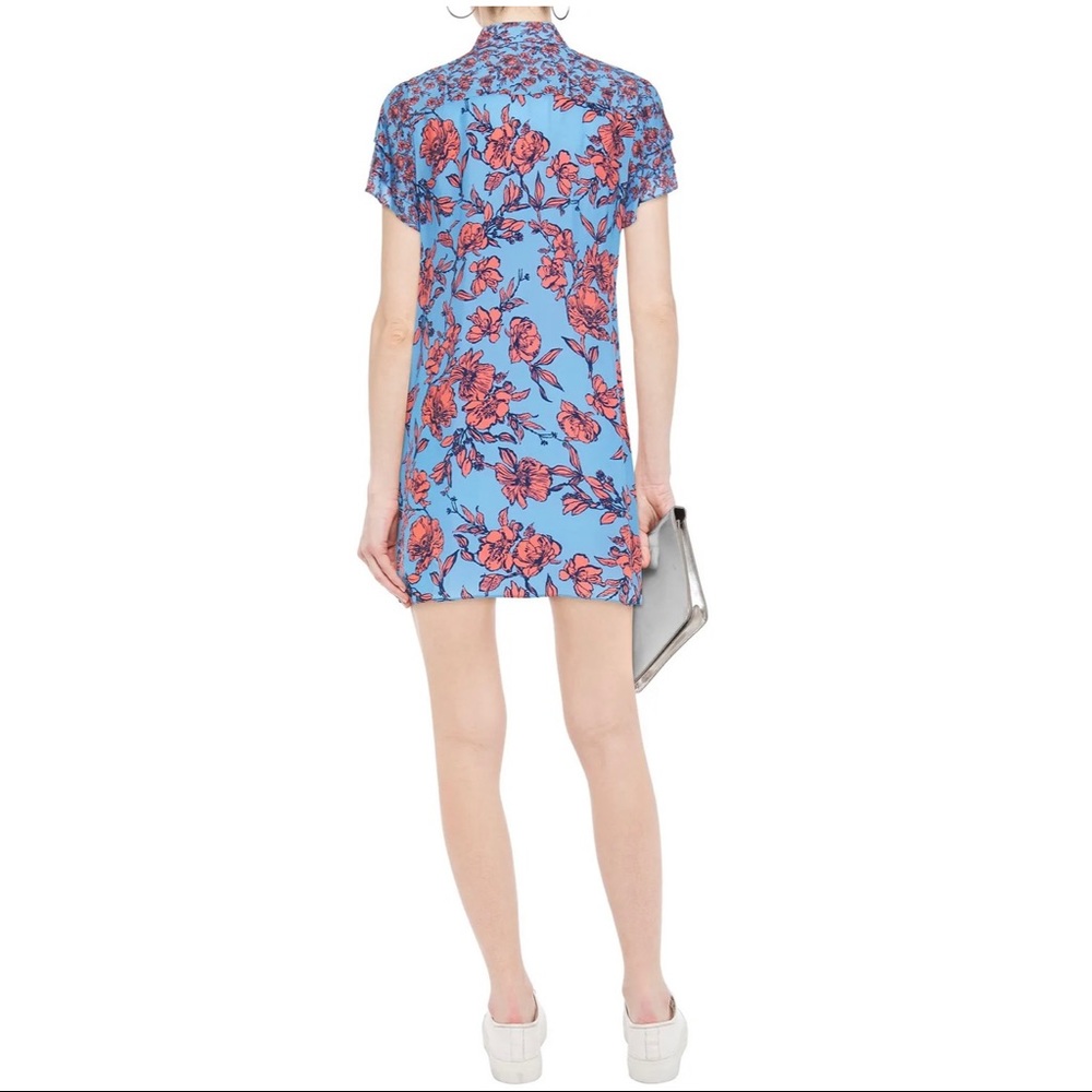 Alice + Olivia Floral-print Cupro Mini Shirt Dress - Picture 2 of 9